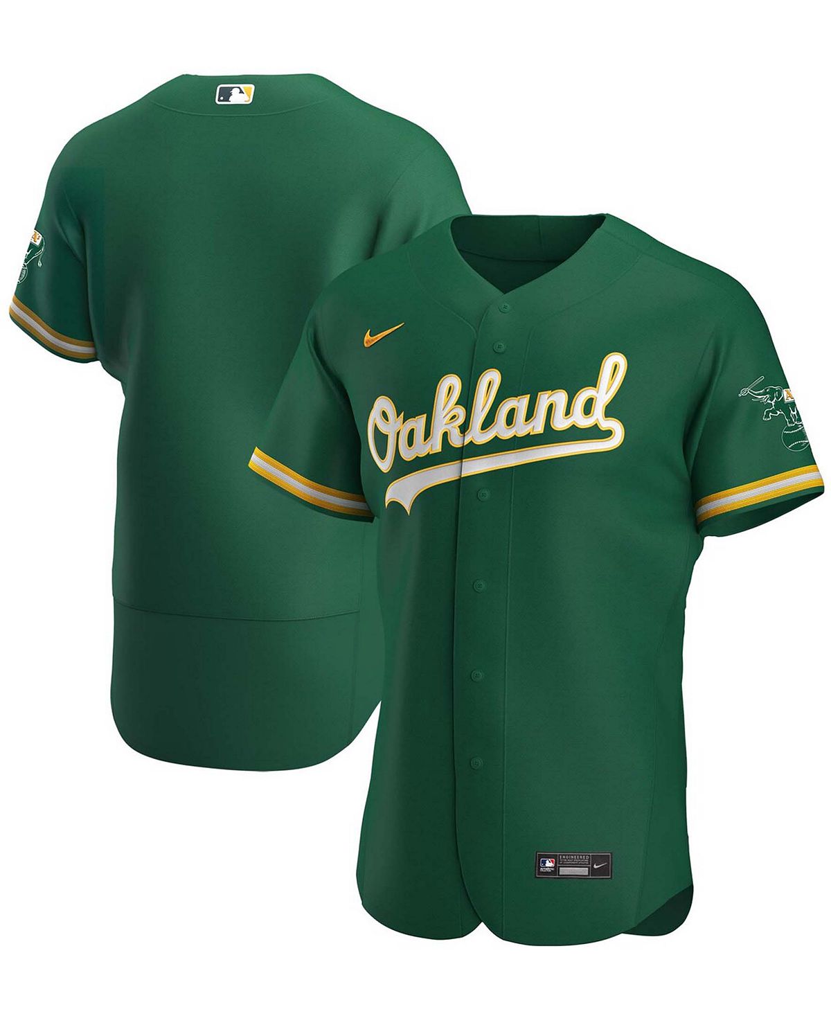 Мужская футболка kelly green oakland athletics authentic team Nike, мульти