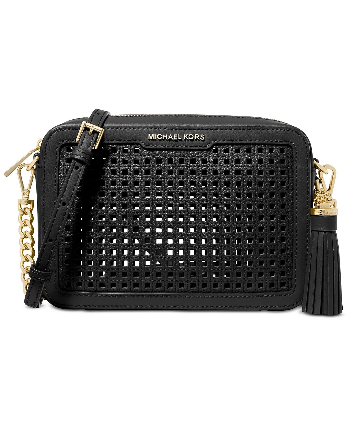 

Маленькая кожаная сумка jet set для фотоаппарата Michael Kors, черный