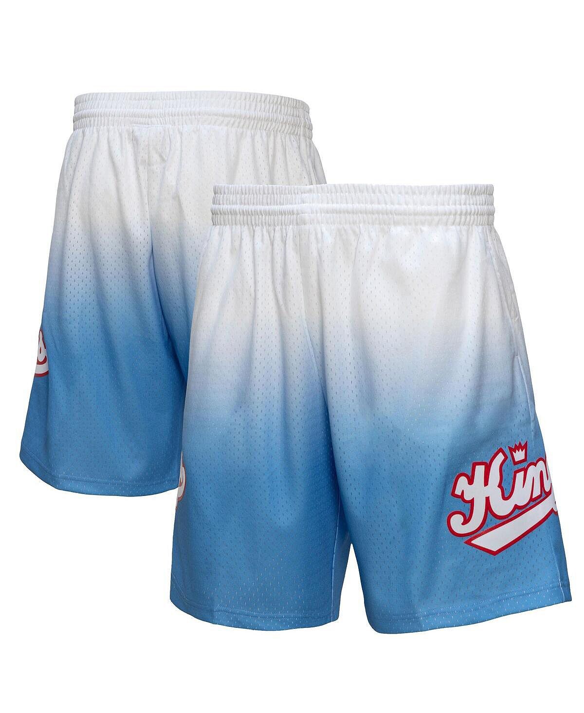 

Мужские бело-голубые шорты sacramento kings 1985/86 hardwood classics fadeaway reload 3.0 swingman Mitchell & Ness, мульти