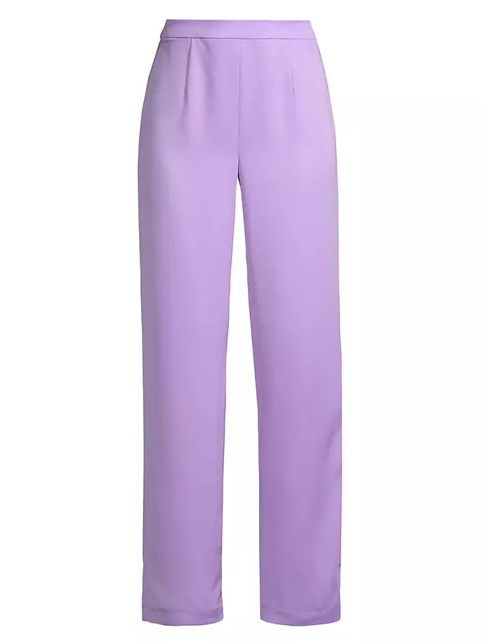 цена Широкие брюки из крепа Misook, цвет lavender field