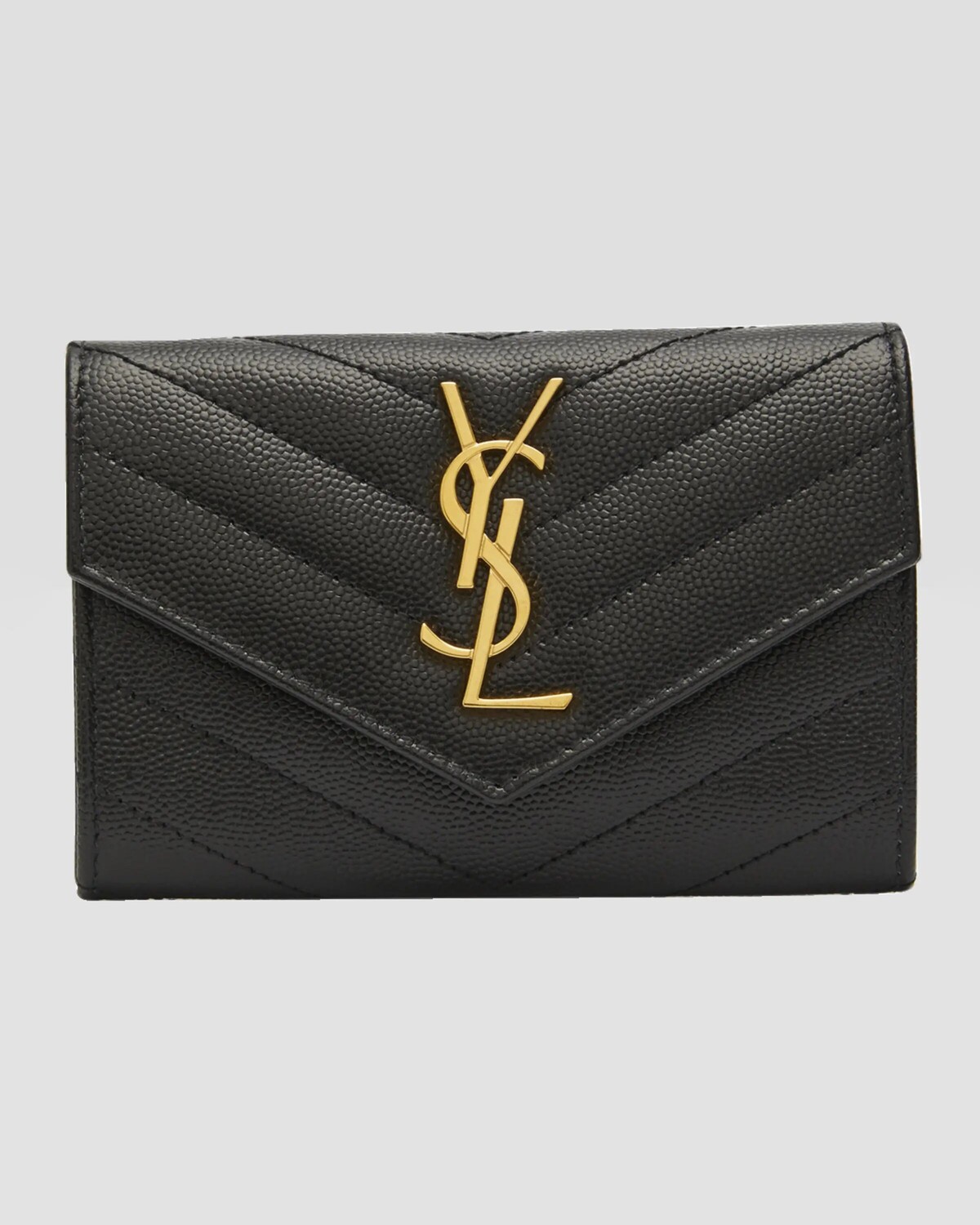

Маленький кошелек YSL Monogram из зерненой кожи Saint Laurent, цвет Black