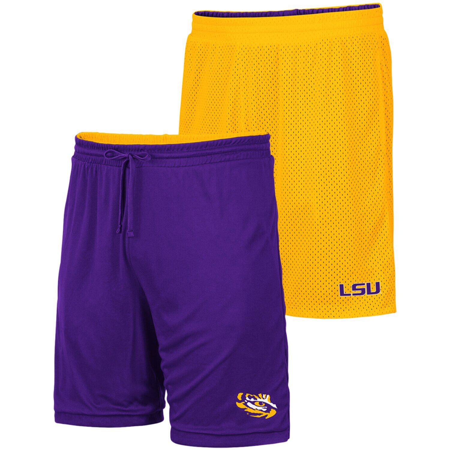 

Мужские двусторонние шорты Colosseum Gold/фиолетового цвета LSU Tigers Wiggum
