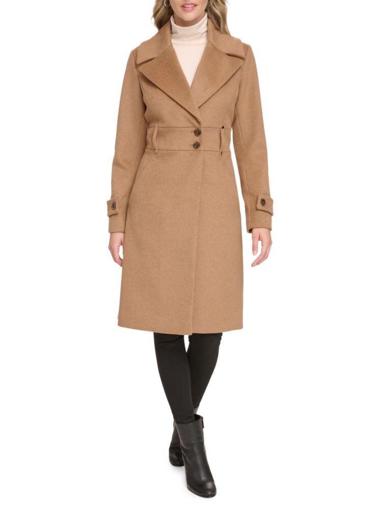 

Тренч из однотонной шерсти Kenneth Cole, цвет Camel