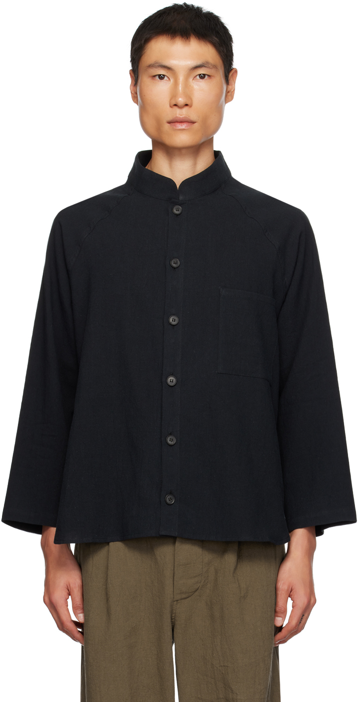 Черная рубашка с рукавами реглан XENIA TELUNTS