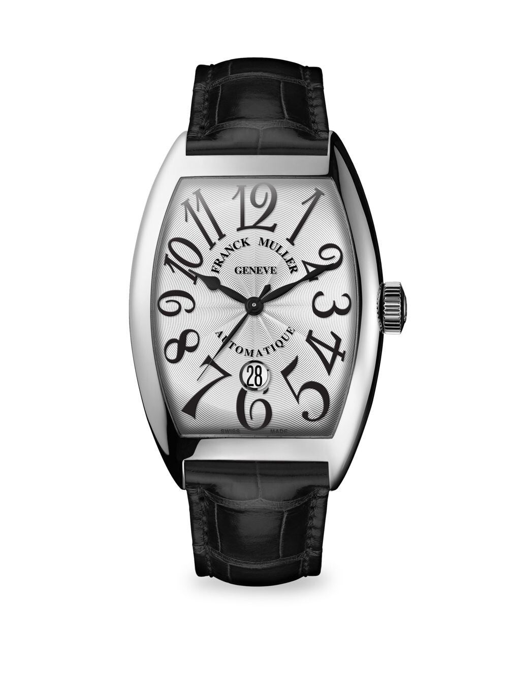 

Часы Cintree Curvex 55MM из нержавеющей стали с ремешком из кожи аллигатора Franck Muller, черный