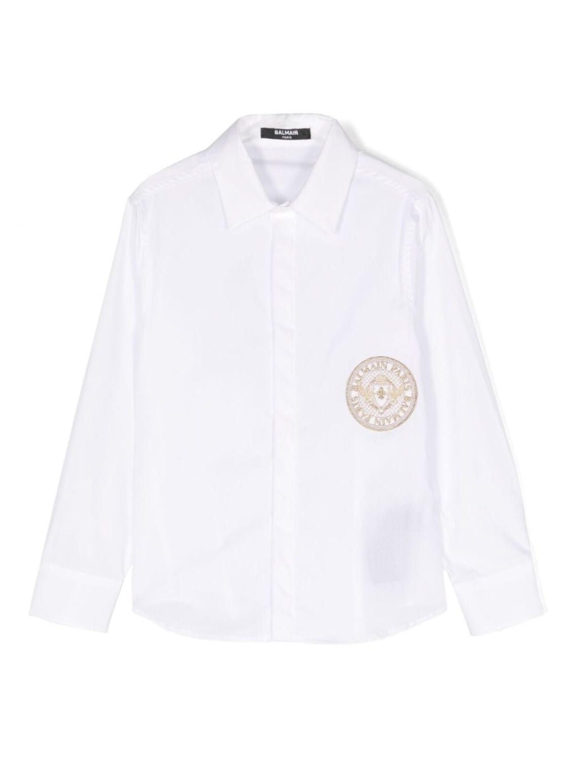 

Balmain Kids рубашка с вышитым логотипом, белый