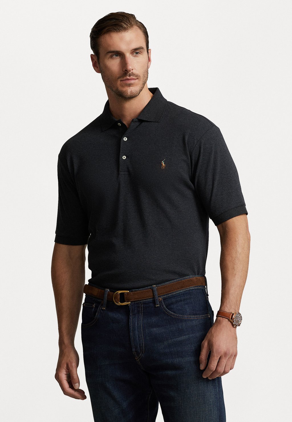 Рубашка поло Polo Ralph Lauren Big & Tall, антрацит