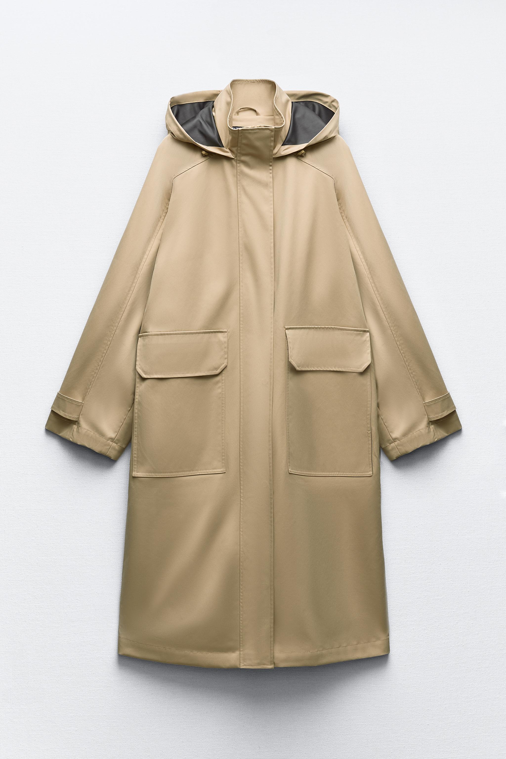Парка Zara Technical Hooded, бежевый куртка zara hooded technical оранжевый