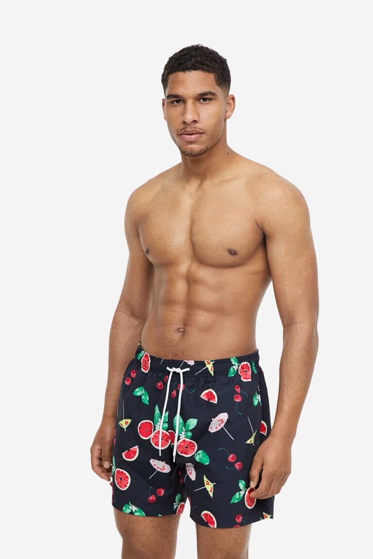 

Узорчатые плавательные шорты H&M, темно-синий/фруктовый