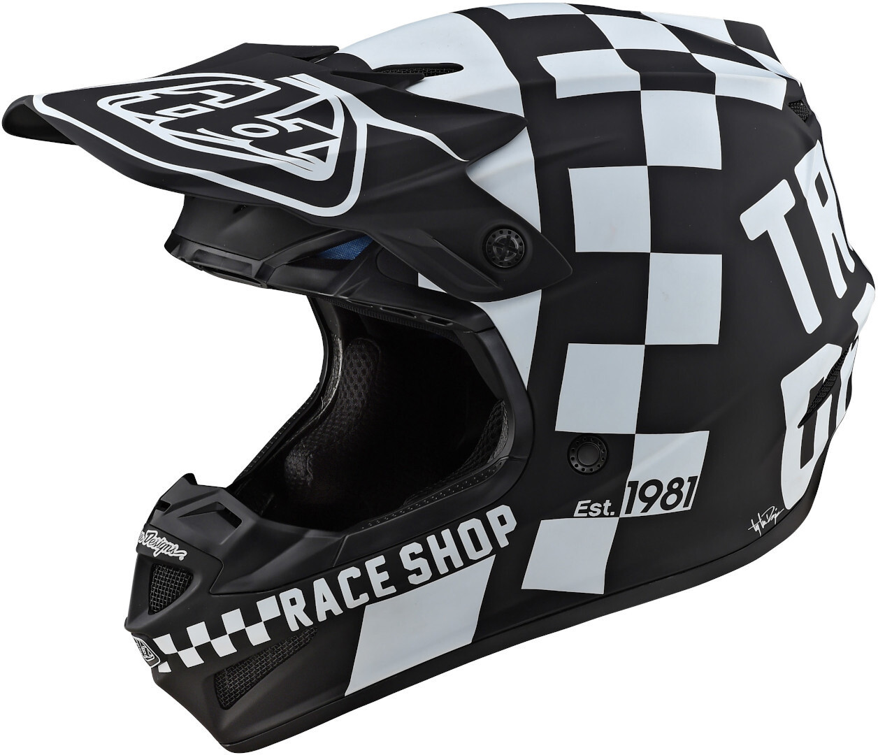 

Шлем Troy Lee Designs SE4 PA Checker для мотокросса, черно-белый