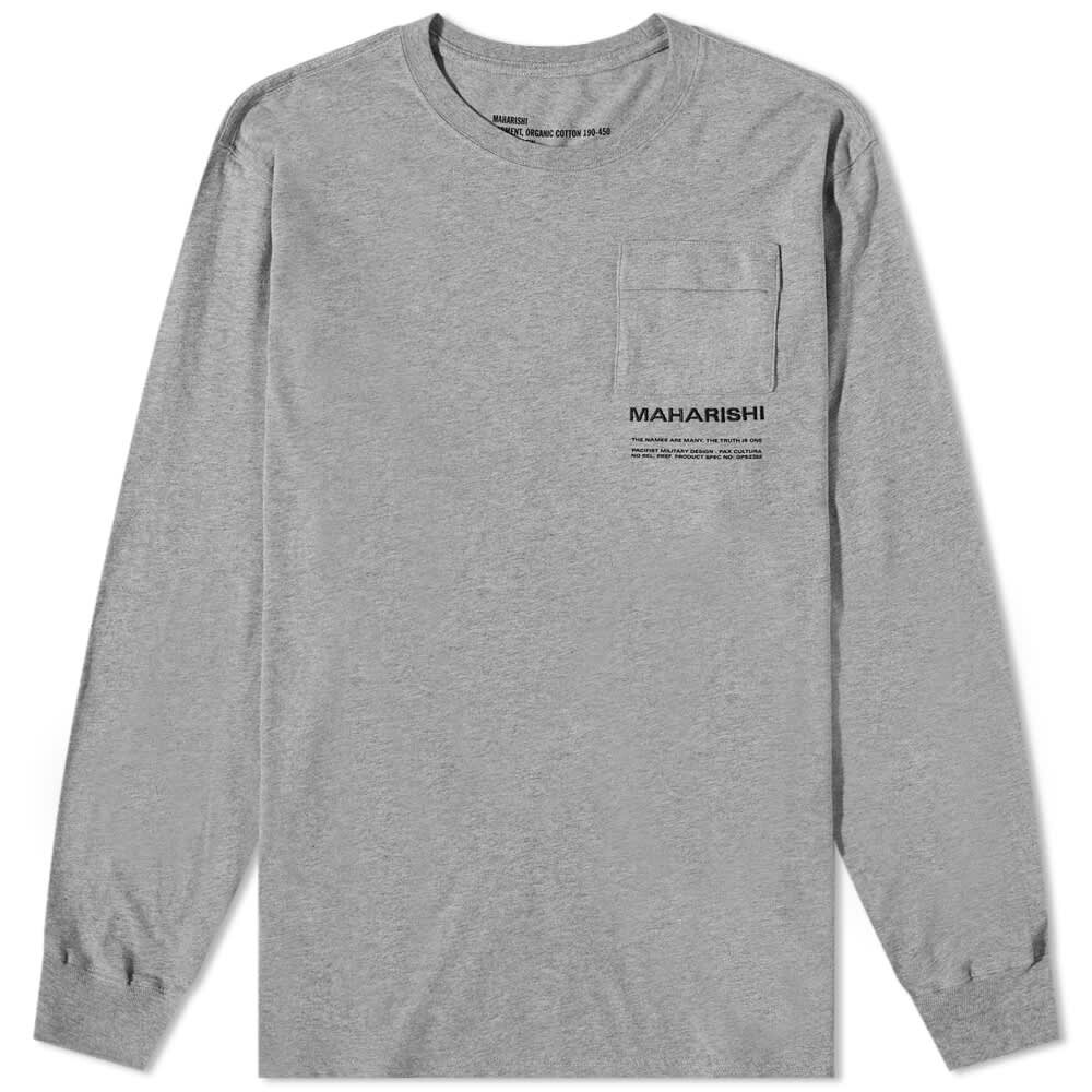 

Футболка Maharishi MILTYPE Embroidery Long Sleeve Pocket Tee, Серый