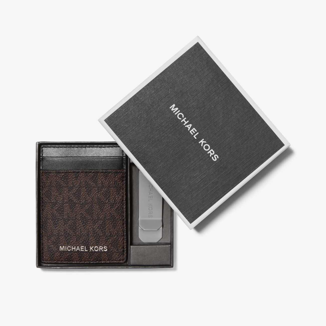 

Картхолдер Michael Kors Logo With Bill Clip, коричневый/черный