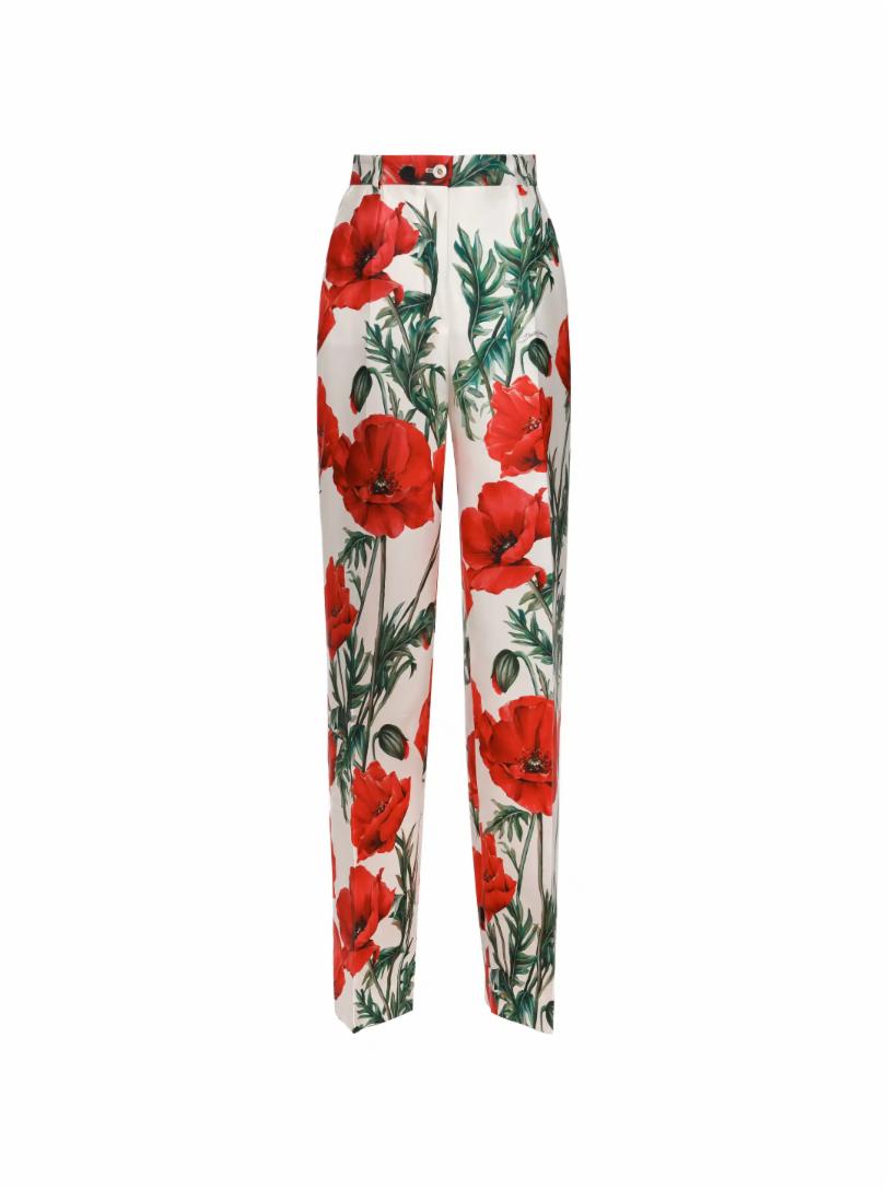 Широкие брюки с цветочным принтом Dolce&Gabbana