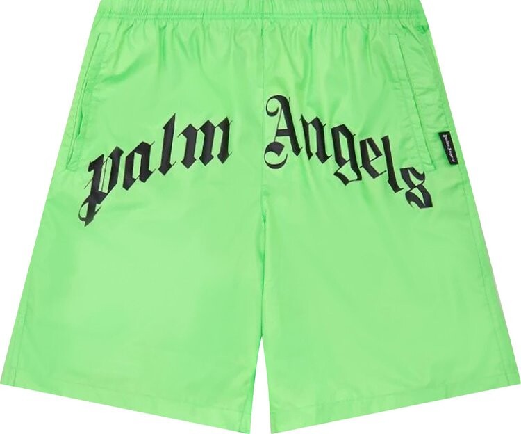 

Шорты Palm Angels Logo-Print Swim Shorts 'Green Fluo/Black', зеленый
