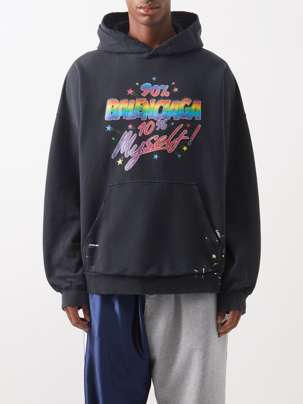 

Худи из джерси с логотипом rainbow Balenciaga, черный