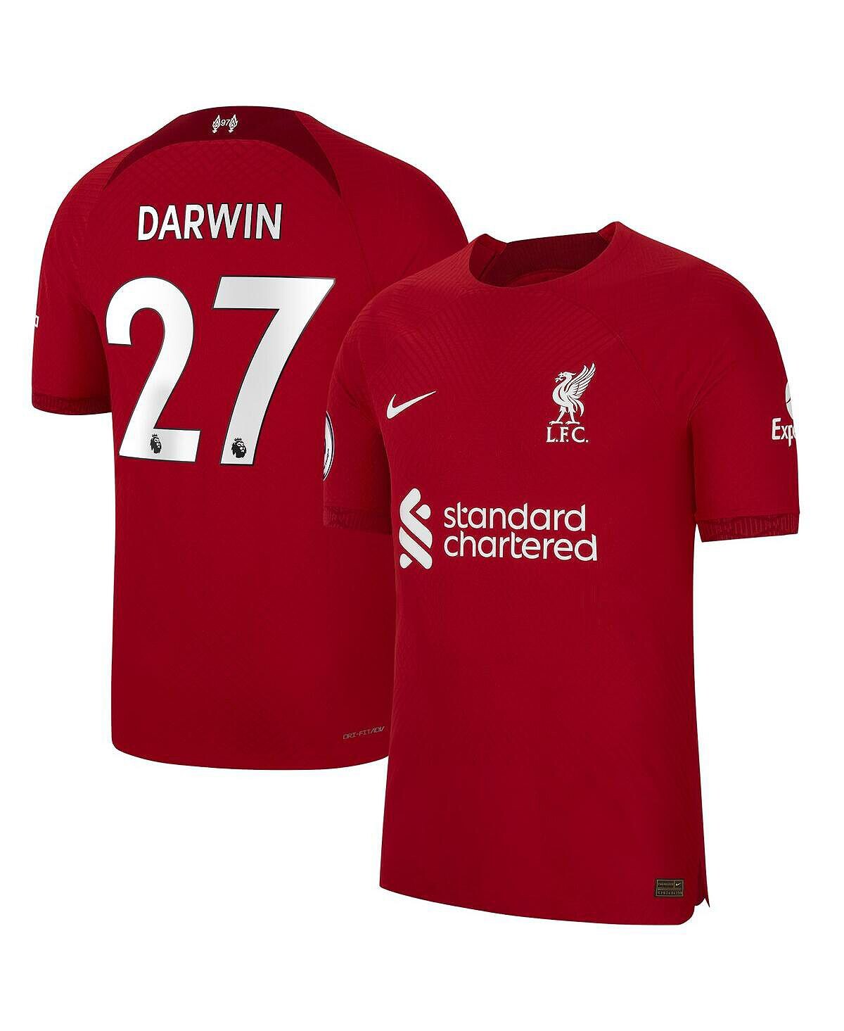 

Мужская футболка darwin nunez red liverpool 2022/23 home authentic player jersey Nike, красный