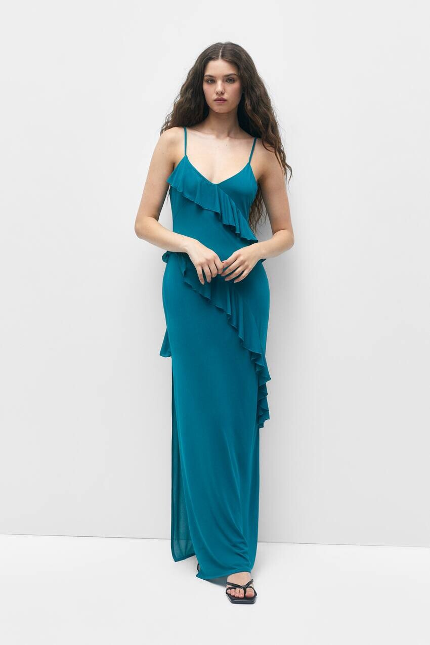 

Длинное вечернее платье с воланами Pull&Bear