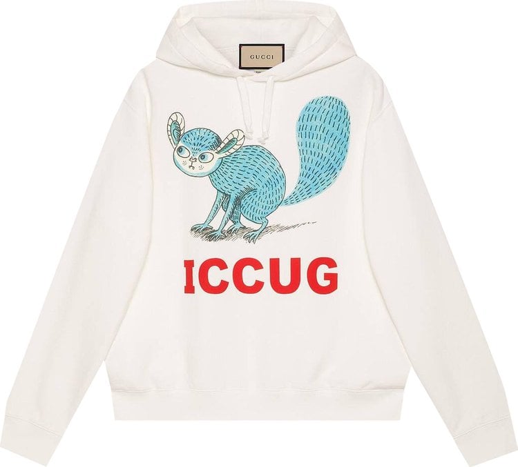 Толстовка Gucci Sweatshirt With Iccug Animal Print By Freya Hartas Sunlight - фото