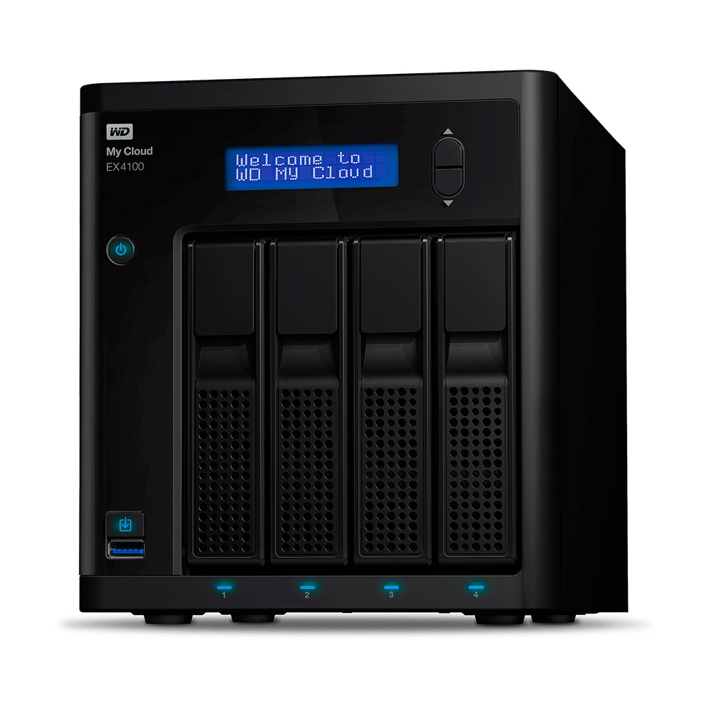 

Сетевое хранилище Western Digital My Cloud EX4100, 4 отсека, 32ТБ, WDBWZE0320KBK, черный