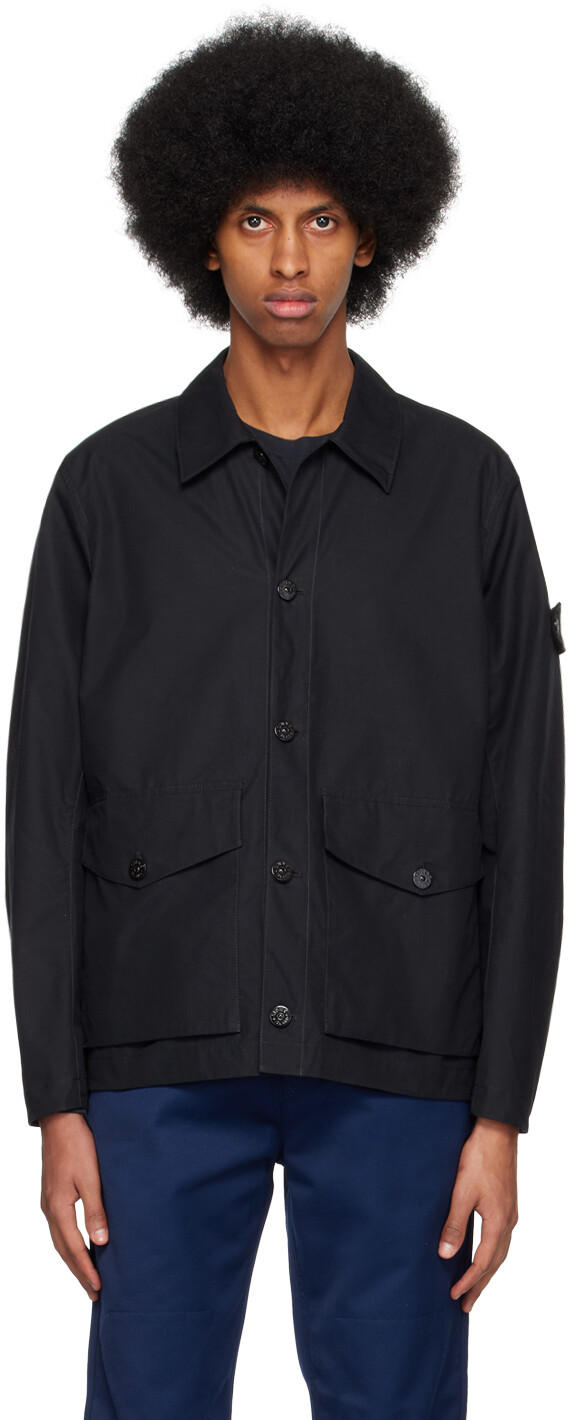

Черная куртка на пуговицах Stone Island