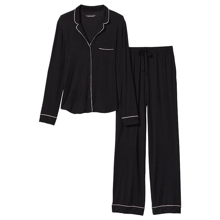 Пижама Victoria's Secret Modal Long, 2 предмета, черный пижама victoria s secret modal long 2 предмета черный
