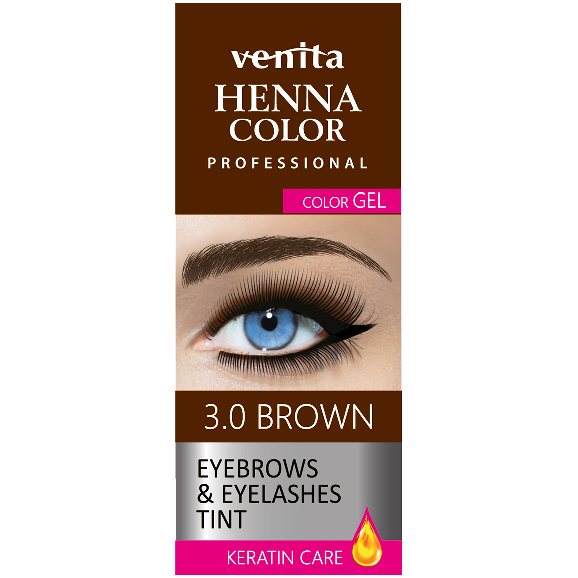 Venita Henna Color хна в геле для бровей 3.0 коричневая, 30 г
