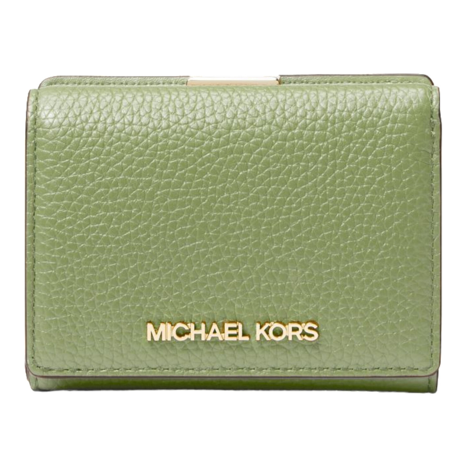 

Кошелек Michael Michael Kors Jet Set Travel Medium Pebbled Leather Trifold, зеленый