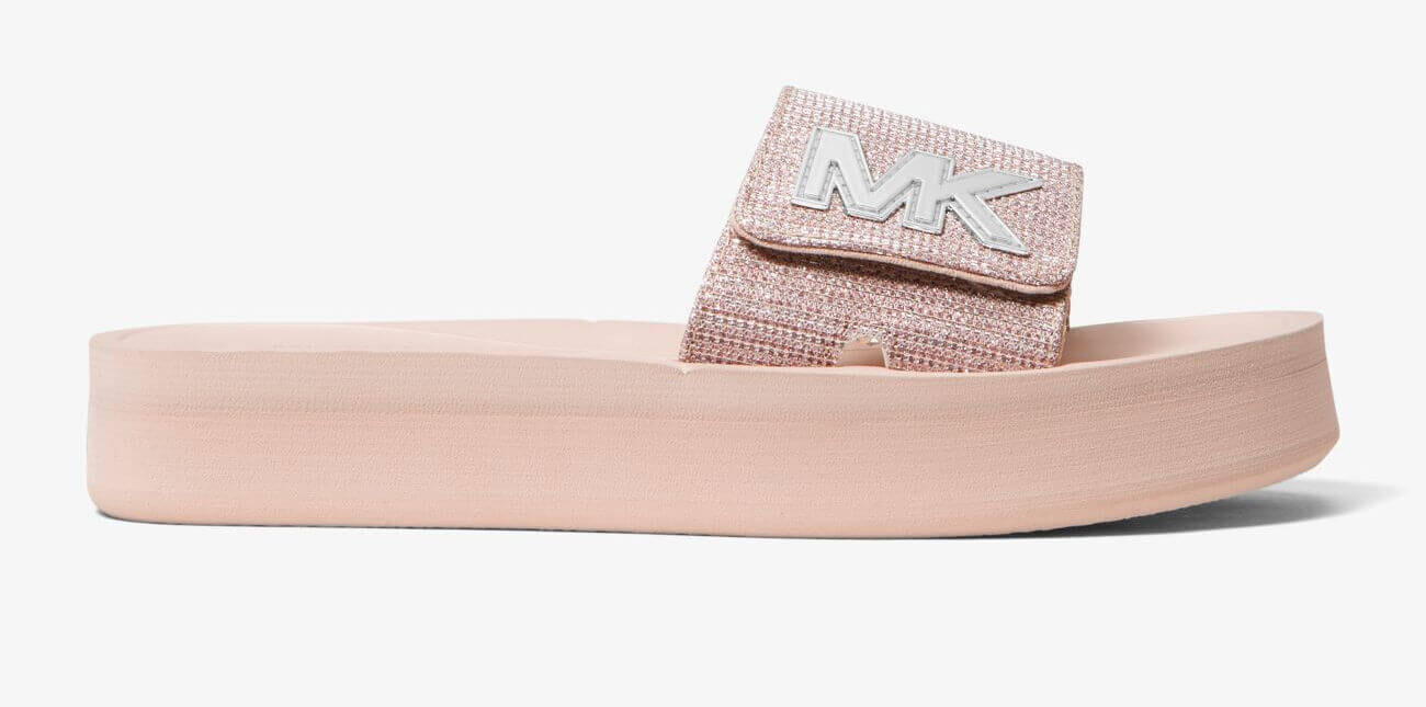 

Сандалии шлепки Michael Michael Kors Glitter Platform, светло-розовый