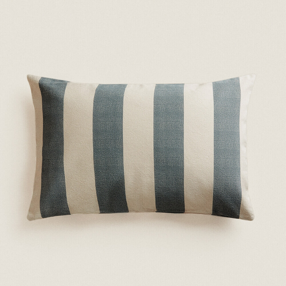 

Чехол на подушку Zara Home Striped, голубой