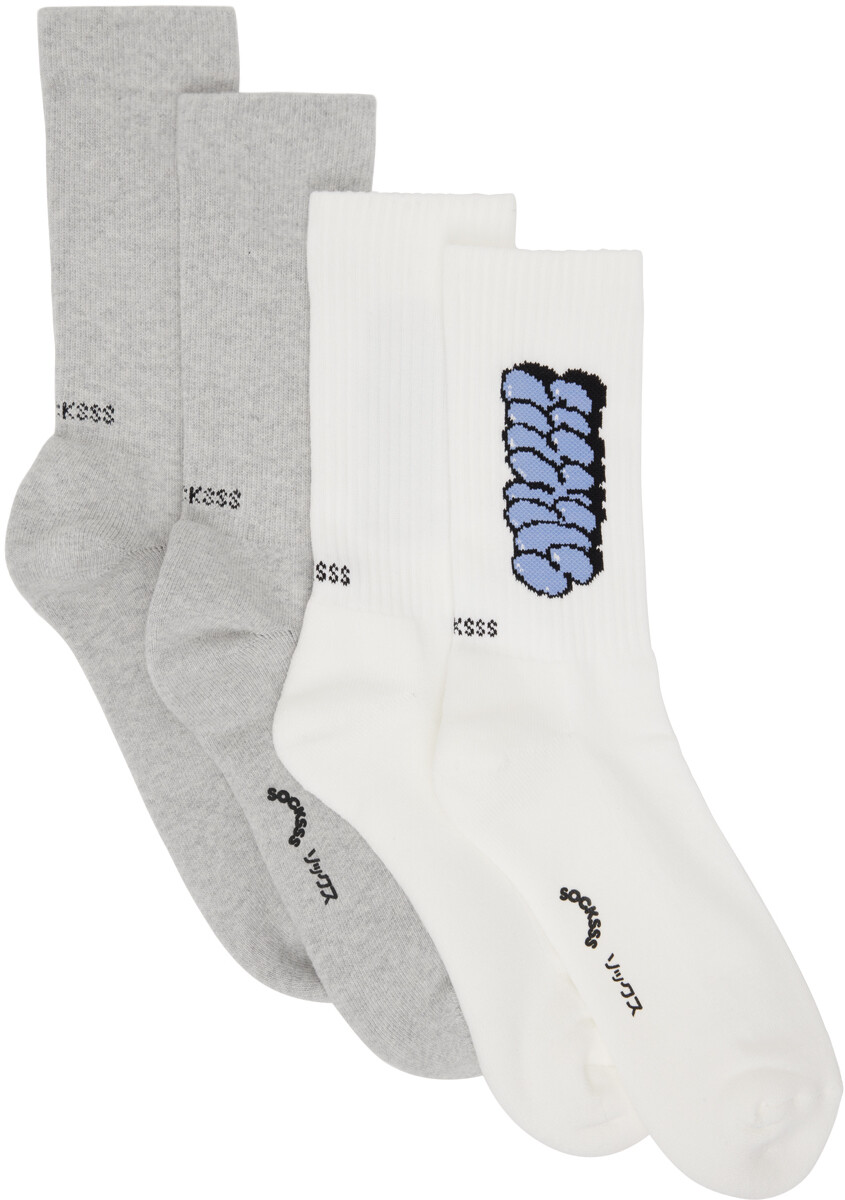 

Набор из двух серых и белых носков SOCKSSS