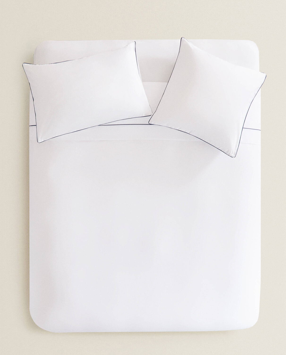 

Пододеяльник Zara Home With Blue Piping, белый/синий