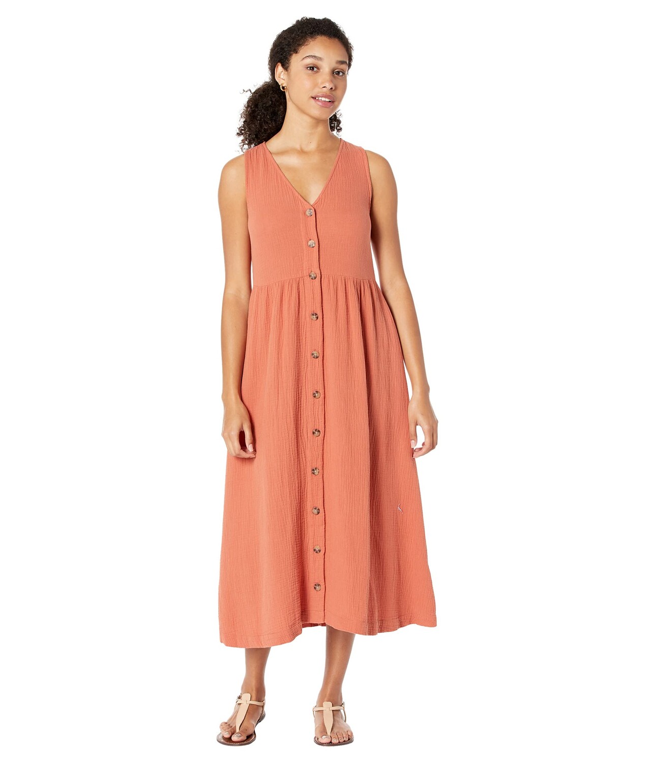 

Платье Madewell, Lightspun Button-Front Tank Midi Dress