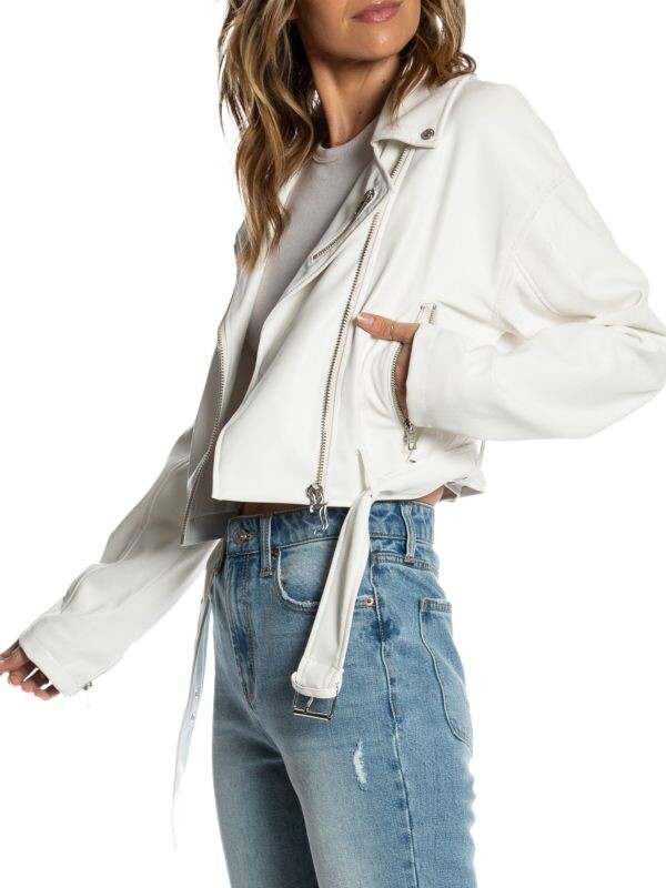 

Мотоциклетная куртка из искусственной кожи Juicy Couture White