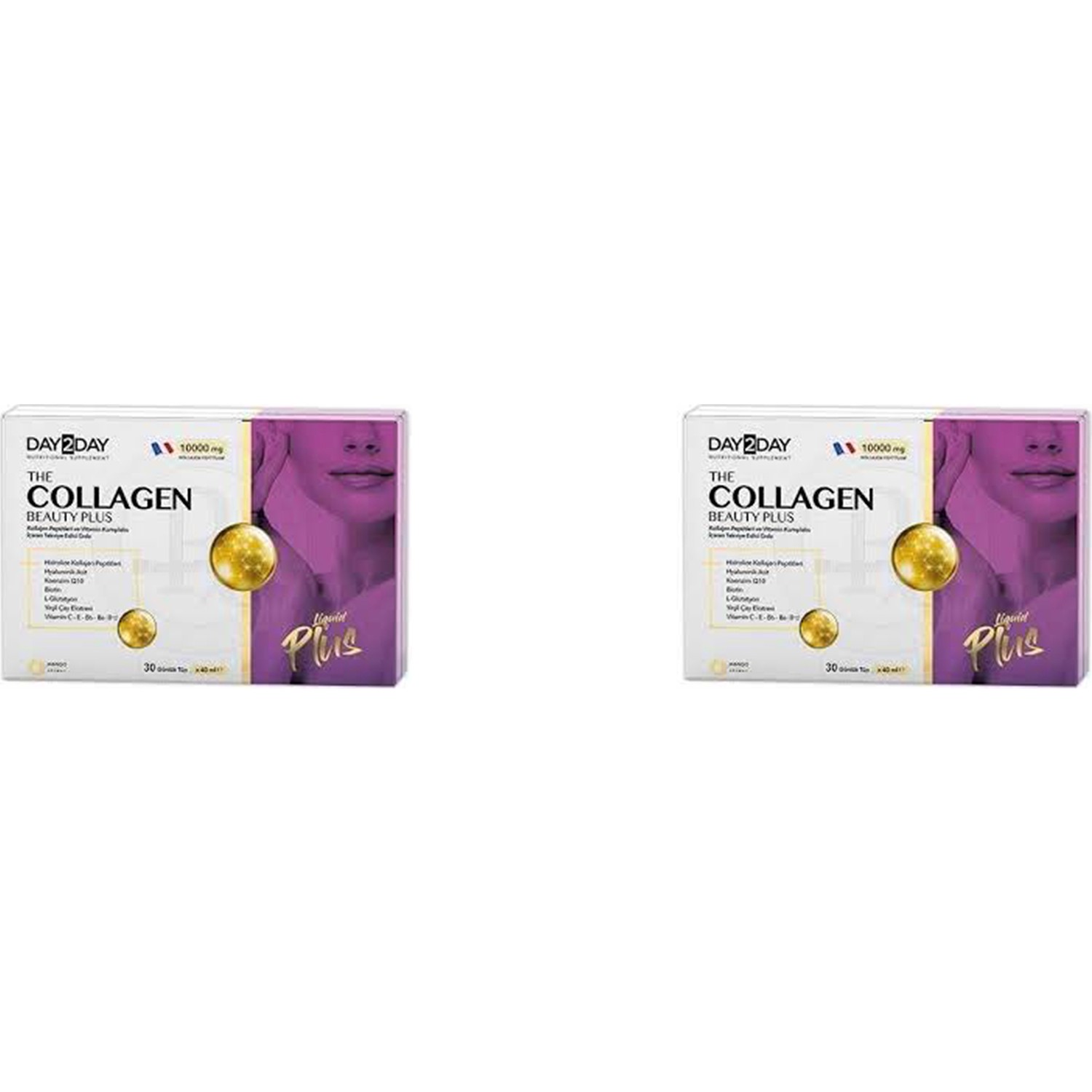 Жидкий коллаген Plus Orzax DAY2DAY 10 000 мг, 2 упаковки по 30 тюбиков codeage nanofood liquid collagen trim