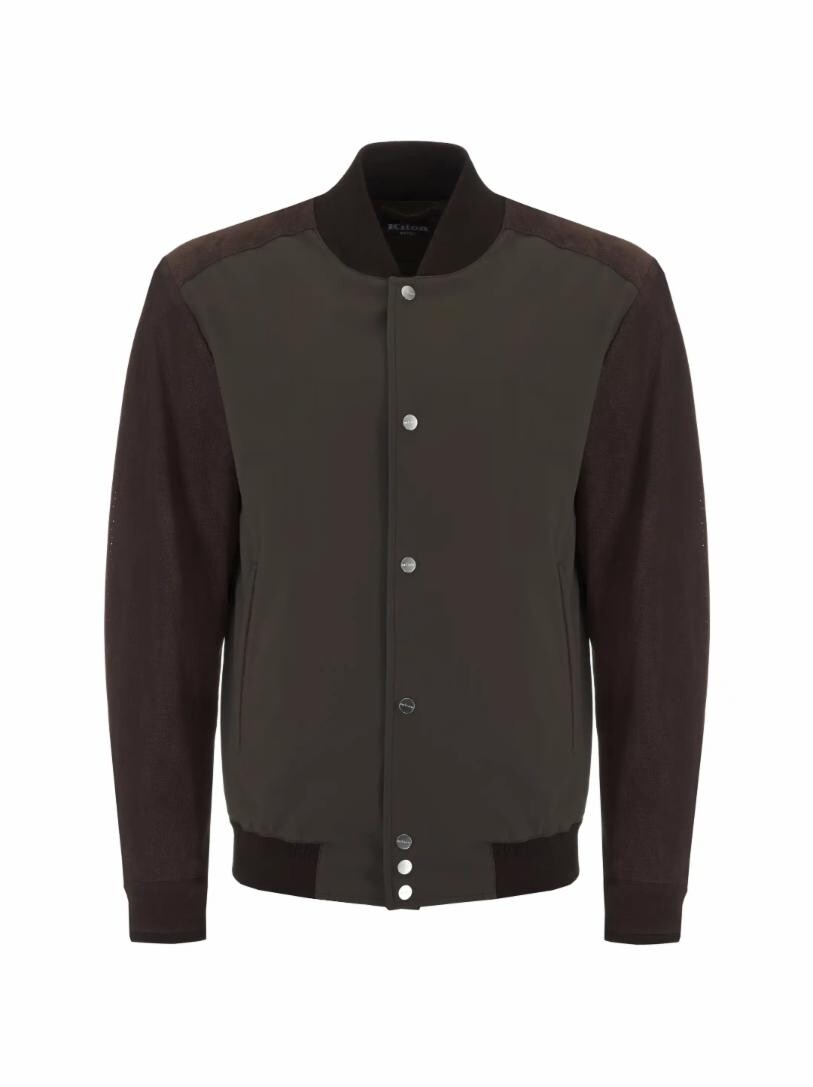 

Бомбер с замшевой отделкой Kiton, Серый