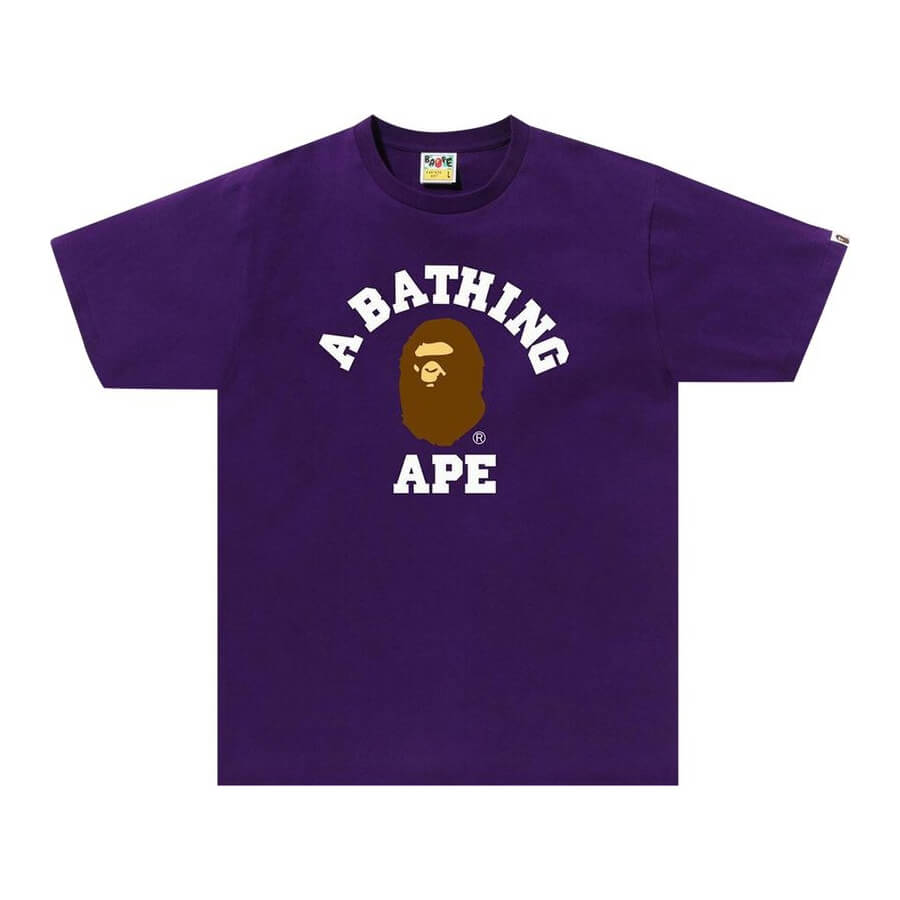 Футболка BAPE Big Ape Head, фиолетовый футболка с короткими рукавами и принтом спереди m белый