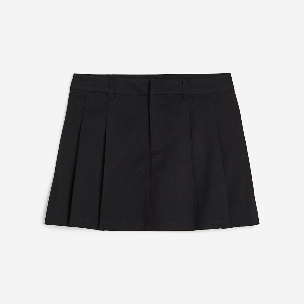 Юбка H&M Pleated A-line, черный