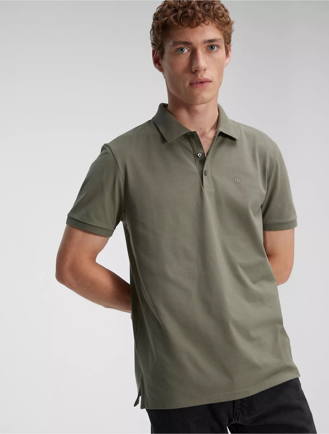 

Футболка поло Calvin Klein Solid, оливковый, Зеленый