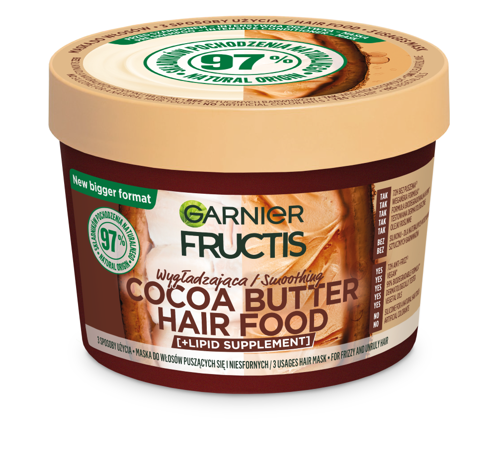 Garnier Fructis Cocoa Butter Hair Food маска для вьющихся и непослушных волос, 400 мл - фото