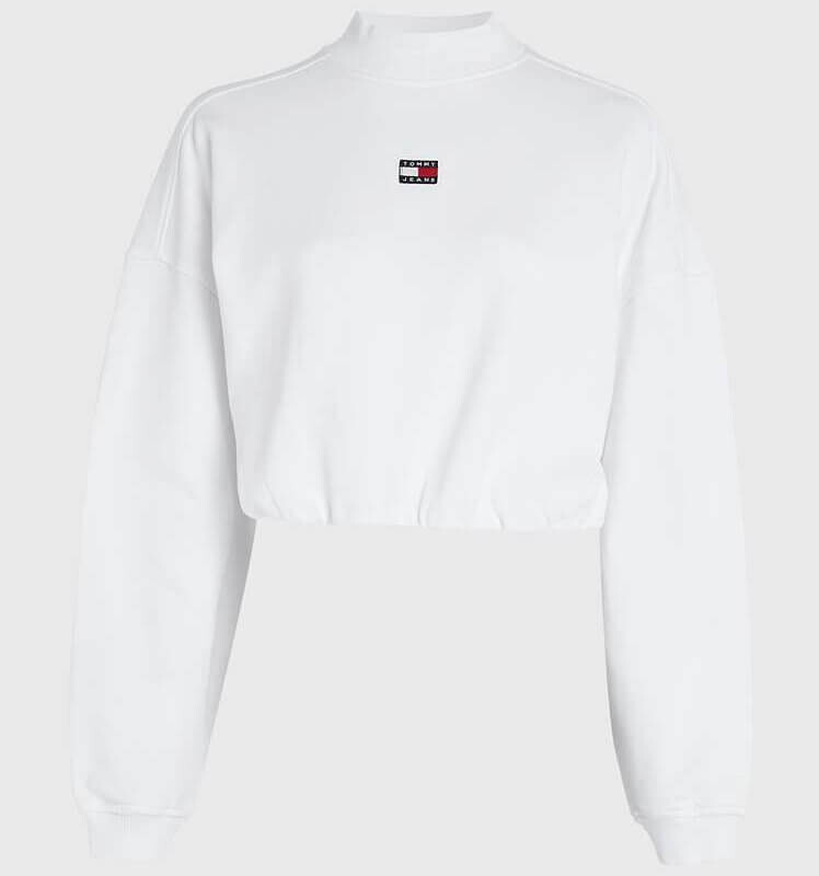 

Толстовка Tommy Hilfiger Badge Mockneck Cropped, белый