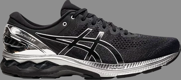 Кроссовки gel kayano 27 platinum 'black pure silver' Asics, черный - фото