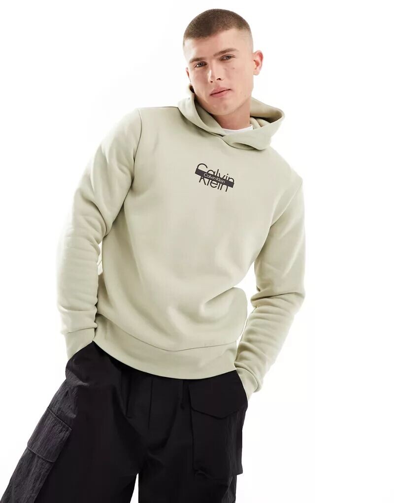 

Кремовая худи Calvin Klein с прорезанным логотипом