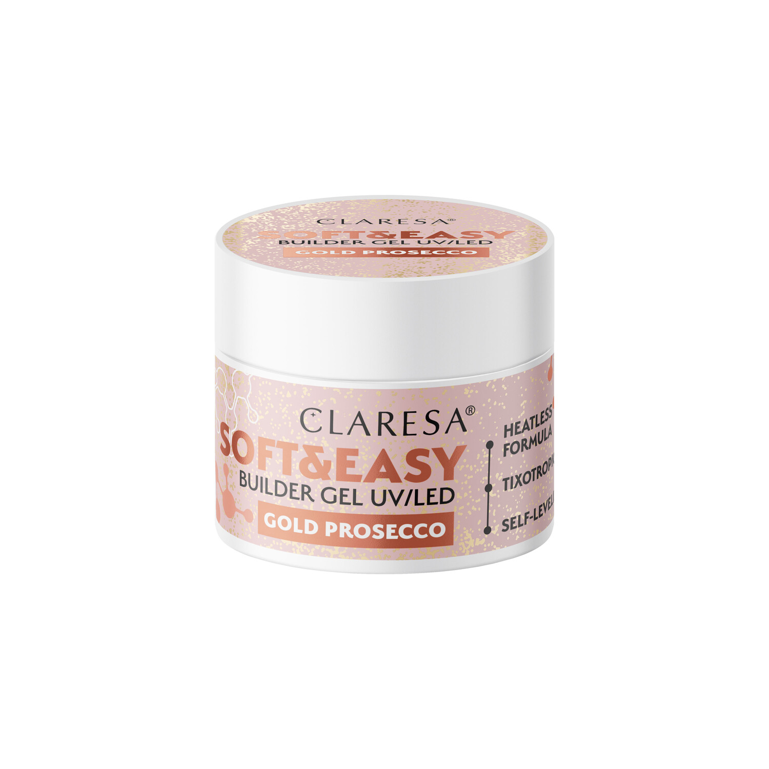 

Гель для наращивания ногтей gold prosecco Claresa Soft&Easy, 12 гр