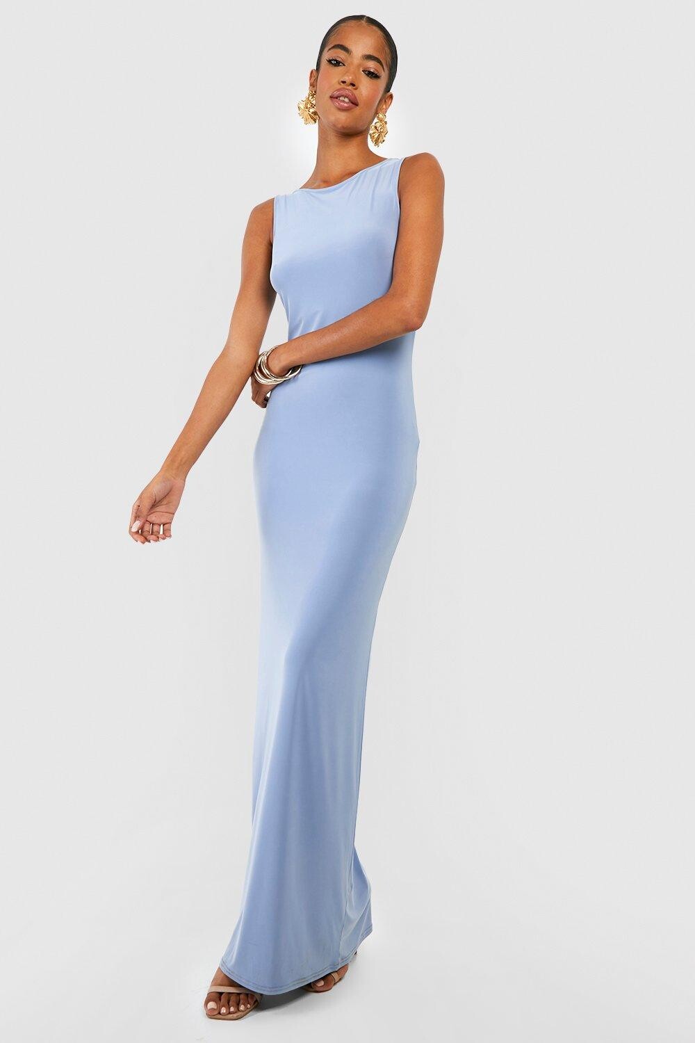 

Облегающее платье макси Boohoo, аква