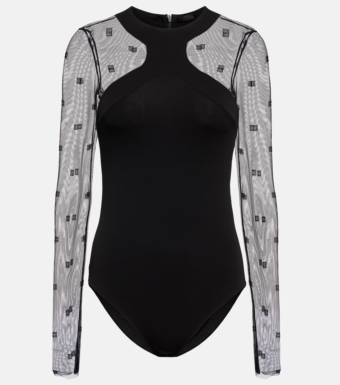

Боди 4G из джерси и тюля GIVENCHY, черный