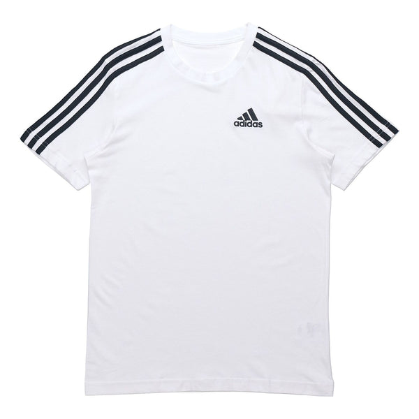 Футболка adidas M 3s Sj T Sports Training Stripe Round Neck Short Sleeve White, белый