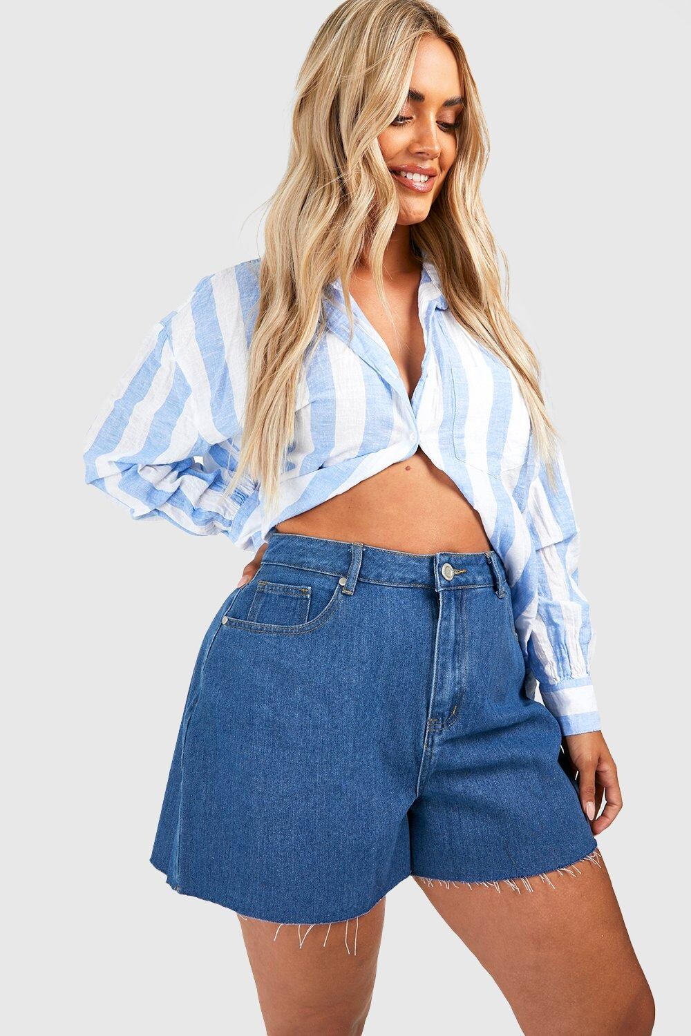 

джинсовые шорты-бермуда Boohoo, синий