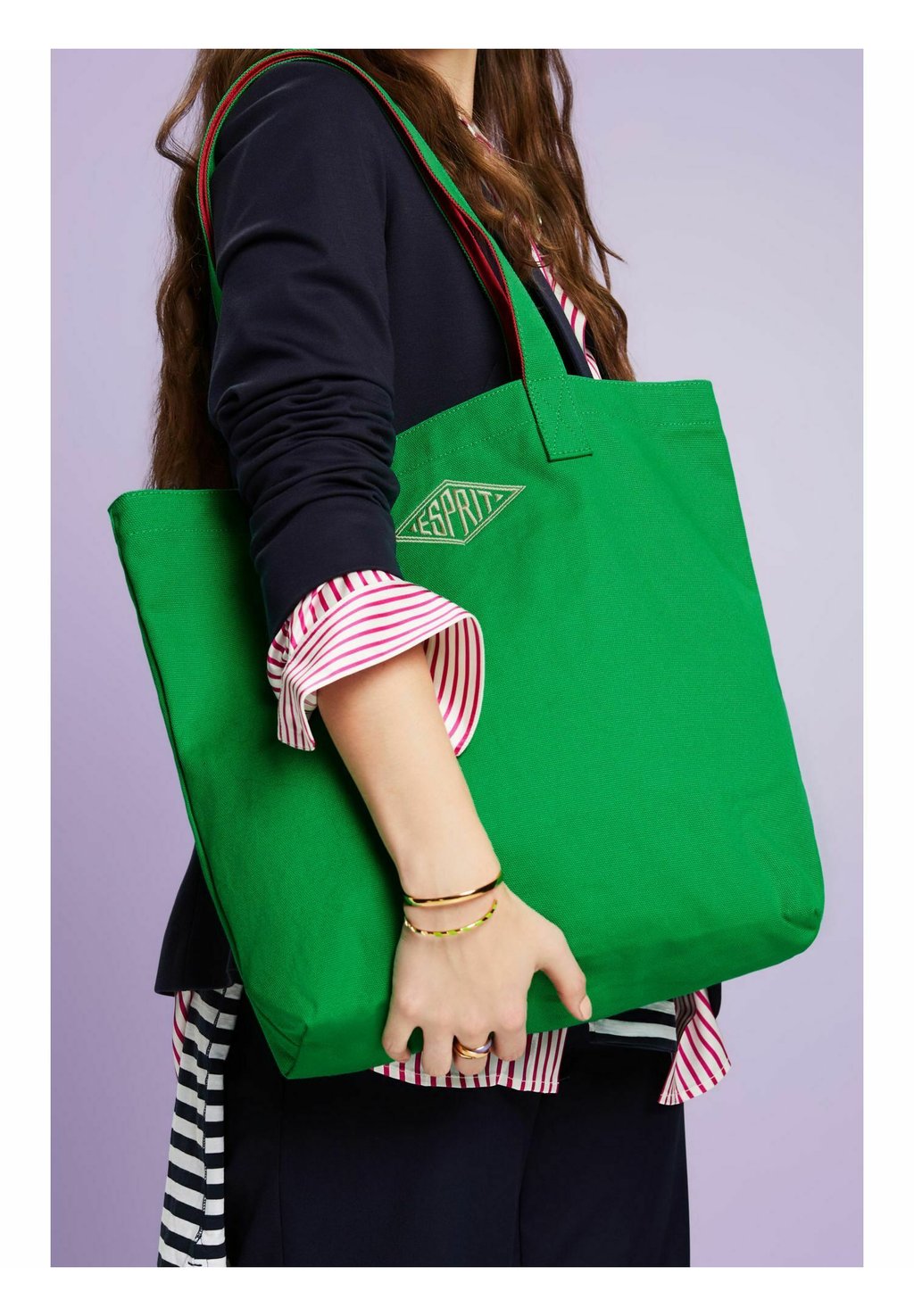 Сумка AUS BAUMWOLLE MIT LOGO Esprit, цвет green сумка для покупок aus mit logo esprit оранжевый