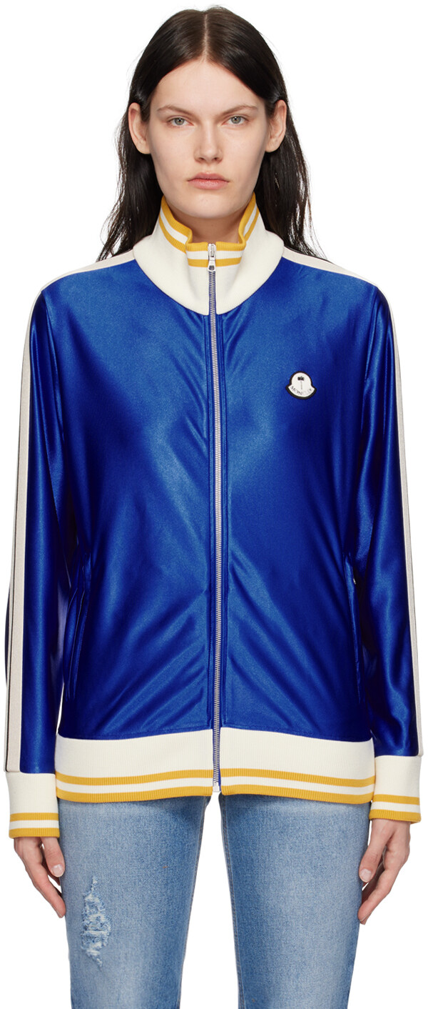 

8 Синяя блестящая куртка Moncler Palm Angels Moncler Genius, Синий