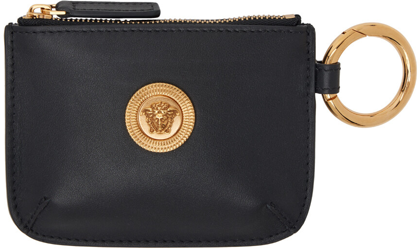 

Черный кожаный кошель для монет Versace